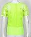 Smile Fish Women Casual Sexy 80s Costumes Fishnet Neon Off Shoulder T-Shirt (Neon-Green US 2-4/Tag Size S)