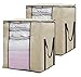 SLEEPING LAMB Large Storage Bag Organizer Breathable Clothes Storage Container with Clear Window for Comforter Pillow Sweater Bedding Dormitory Home, 2 Pack, Beige