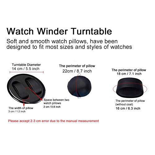 TMISHION Watch Winder Box, 4 Automatic Watches + 6 Grids Watch Storage Case Quiet Motor Multiple Rotation(Black+US Plug)
