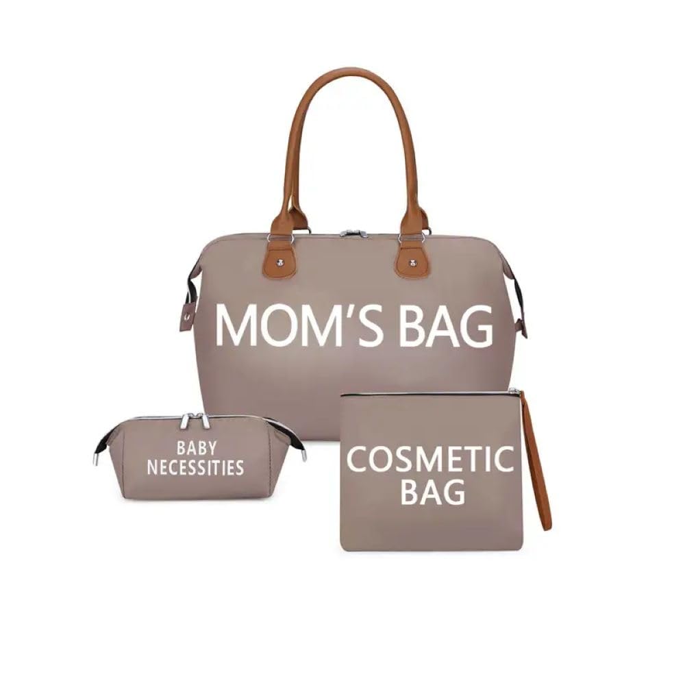 Moms Bag, Changing Bag, Travel Bag, Set of 3, khaki, XXL