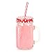 Mason Jar Mugs with Handle, multi COLORED Lids and Plastic Straws. 16 Oz. Each. Old Fashion Drinking Glasses - pack of 4 by Premium Vials