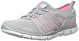 Skechers Sport Women's Gratis Enticing Fashion Sneaker, Gray/Neon Pink, 7.5 M US