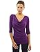 PattyBoutik Women's Cowl Neck 3/4 Sleeve Top