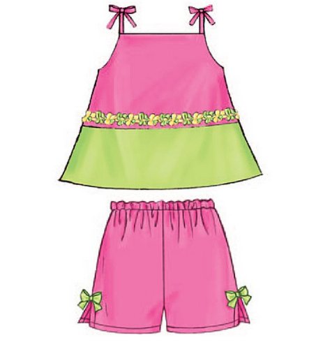 Butterick Patterns B3405 Infants' Dress, Top, Romper, Panties, Hat & Headband, Size LRG (L-XL)