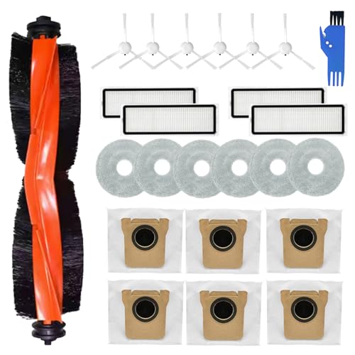 Accessories Set for Xiaomi X20+/X10 Plus Robot Vacuum Cleaner, 1 Main Brush, 4 HEPA Filters, 6 Towels, 6 Dust Bags, 6 Side Brushes