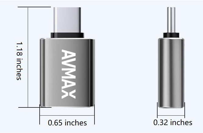 AVMAX USB C to USB Adapter 4 Pack,USBC Male to USB 3.0 Female OTG Adapter,Type C Male to A Female 3.0 OTG Adapter for Apple iPhone 16 15,Flash Thumb Drive,Mac,iPad,Samsung Galaxy
