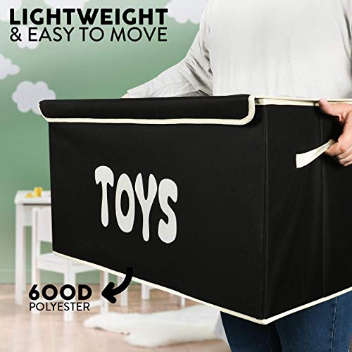 Woffit Toy Storage Organizer Chest for Kids & Living Room, Nursery, Playroom, Closet etc. - Extra Large Collapsible Toys Bin with Flip-top lid for Children & Dog Toys, Great Box for Boys and Girls
