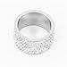 Jewelrysays 12MM Wide 8 Row Clear Crystal Ring Men Women Stainless Steel Iced Out Rings(Silver,9)
