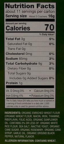 Milton's Non-GMO Organic Crackers 3 Flavor Variety Bundle, 1 each: Multi-Grain, Hamalayan Salt, Rosemary & Garlic (6 Ounces)