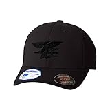 Navy Seal Black Logo Flexfit Pro-Formance Embroidered Cap Hat Black Large/X-Large