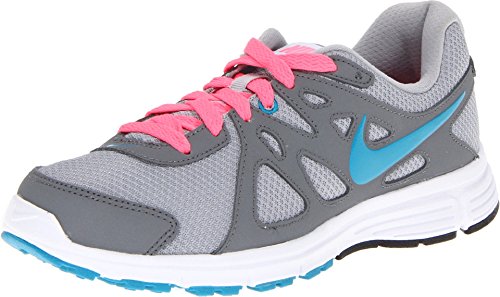 Nike Revolution Grey And Neon Green With Blue Swoosh Nike