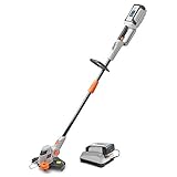 VonHaus 40V Max Cordless Easy Feed String Trimmer/Edger with Angle Adjustment and Head Rotation 2.0Ah Lithium-ion Battery and Charger