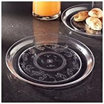 ELEGANT CLEAR ROUND 14" PLASTIC PARTY PLATTER TRAYS DELI MATE 25CS