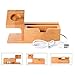 Compatible with Apple Watch Stand USB Charging Stand -Hunter-k Phone Stand with 3 USB Charging Port Bamboo Wood Charging Dock Station for Apple Watch SE/6 5/4/3/2/1 iPhone 12/11 Pro Max/X/XS/XR/Xs