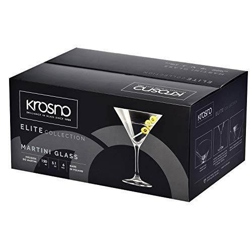 Krosno Martini-Gläser Cocktailgläser | Set von 6 | 240 ML | Avant Garde Kollektion | Perfekt für Zuhause, Restaurants und Partys | Spülmaschinenfest – Bild 5