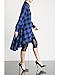 olrain Womens Plaids V Neck Long Sleeve Irregular Hem Casual Shirt Dress Large Blue