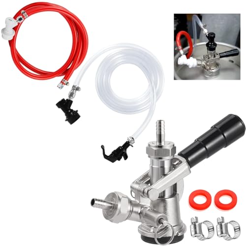 Sankey D Keg Coupler and 3FT Beer Line 5FT CO2 Line with 1 Pair Ball Lock Keg Fitting and 1 Picnic Tap