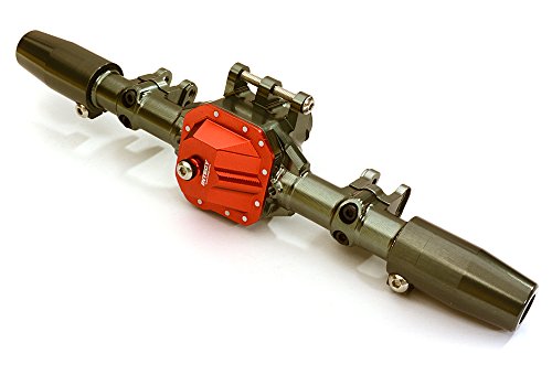 Integy RC Model Hop-ups C27154GUNRED Billet Machined Complete Rear Axle Housing Assembly for Axial 1/10 SCX10 II