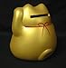 JapanBargain, Japanese Lucky Cat Ceramic Maneki Neko Feng Shui Charms Fortune Cat, Made in Japan (Gold, 3.5-inch)