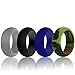 WharFlag Silicone Wedding Ring Wedding Band For Men ,4-PACK of Gray,Black,Blue And Camouflage For Exercise Work Sports - Thickness[2mm] Width[8.7mm]
