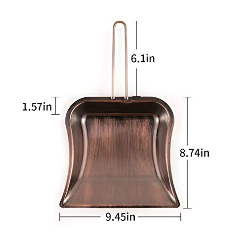 Small Metal Dustpan and Brush Set Heavy Duty Vintage Dust Pan Natural Handmade Broom Dust Shovel