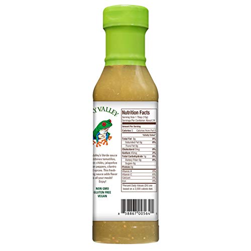 Sky Valley Foods Verde Sauce (12.5 oz.); Medium Spice Level; Well-Balanced, Flavorful and Versatile Green Sauce; Inspired by the Tastes of South America; Non-GMO, Gluten-Free and Vegan