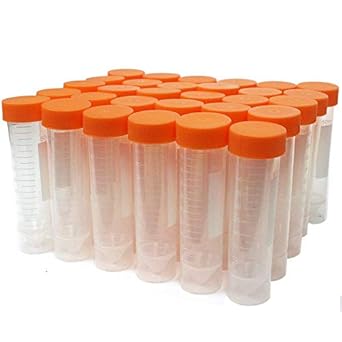 Download APLANET 30pcs 50ml Flat-Bottom Plastic Graduated Vial Tube with Screw Cap: Amazon.com ...