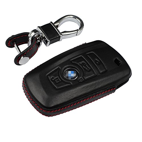 M.JVisun Sleutelhoezen voor autosleutels BMW, echt lederen sleutelhanger hoes voor BMW Smart sleutelhanger lederen hoes… - Afbeelding 4