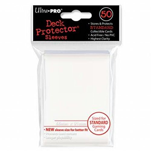 50 Ultra-Pro White Sleeves/Deck Protectors (Standard Size) for Magic/MTG, Pokemon Cards
