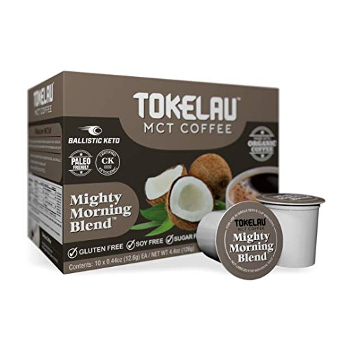Tokelau Keto Coffee Keurig Cups | Healthy Energy for Brain & Body | Organic Coffee with C8 MCTs | 10 K-Cups