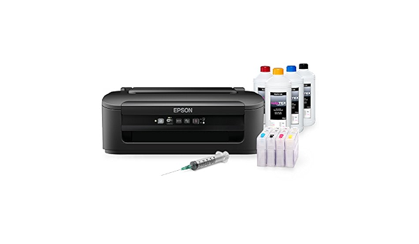 Impresora de sublimación Starter Set Epson Workforce WF-2010 W Incluye  Papel, Cartuchos, 400 ml de Tinta : Amazon.es: Informática