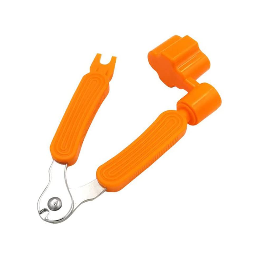 Alnicov Guitar String Winder Guitar Pin Puller Shear String Tool,3 In 1 Multifunctional Guitar Maintenance Tool for Guitar Repair,Orange