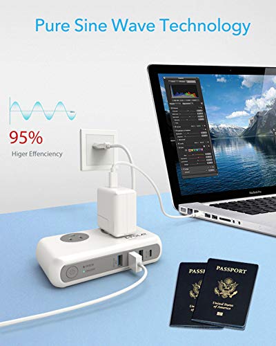 image for Voltage Converter and Travel Adapter,E-POLAR 220V to 110V Power Step D