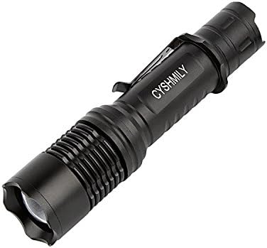 CYSHMILY LED Flashlight 5 Modes XML T6 Light Super Bright Rechargeable Tac Light for Camping Waterproof Zoomable Torch with Universal Charger and Battery