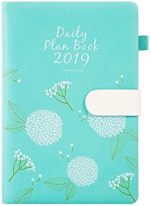 2019 A5 Monthly Weekly Planner Agenda Personal Diary Calendar Appointment Book Schedule Book with Buckle,Pen