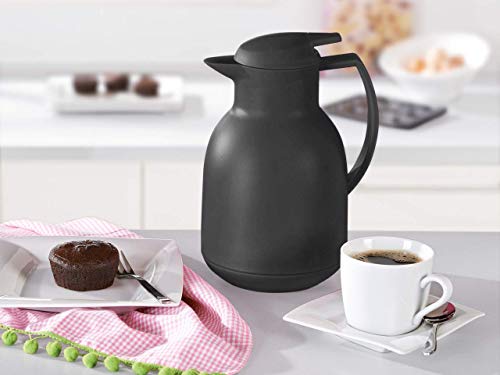 Leifheit High Gloss Isolating Jug Bolero, Thermal Jug, Coffee Jug, Black, 1 l, 28338