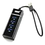 USB 3.0 4-Port HUB,THZY Bus-Powered 3.0 4-Port HUB with Built-in 1ft USB Cable