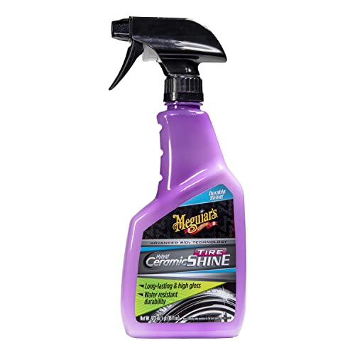 MEGUIAR’S HYBRID CERAMIC TIRE SHINE – LONG-LASTING SHINE THAT’S DURABLE & WATER-RESISTANT HYBRID CERAMIC TECHNOLOGY – 16 OZ SPRAY
