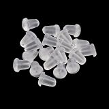 Angel Malone Soft Clear Earring Backs 4mm Tube Earnuts 100pcs UK Seller view 3