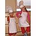White fabric kids’chef apron to decorate with marker, paint, iron on or embroidery (M: 3-9 Years, 3-pc pack)
