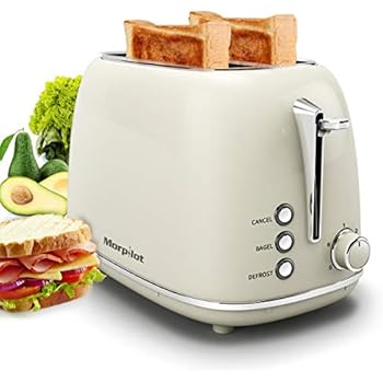 2 Slice Toaster, Compact Bread Toasters with 6 Browning Settings, 1.5 In Extra Wide Slots, Stainless Steel Housing, Bagel/Defrost/Cancel Function, Removable Crumb Tray, 825W for Breakfast Bread -Beige