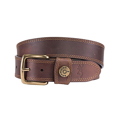 Browning Buckmark Belt, Leather Slug, Brown, 36, Pack of 1
