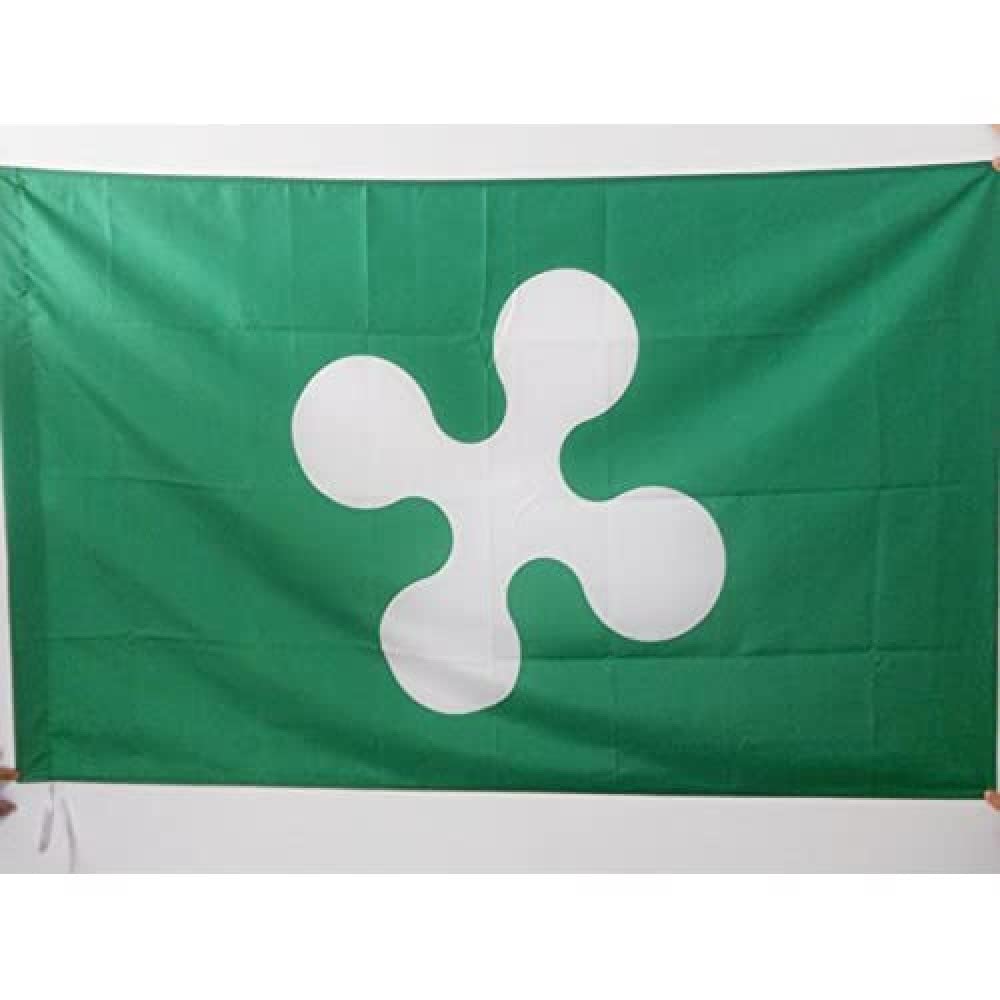 AZ FLAG - Lombardy Flag - 2x3 Ft - Italian region of Lombardia Banner with Sleeve - 100% Polyester - Fade Resistant - Vivid Colors - 2' x 3' Feet - 90x60 Cm