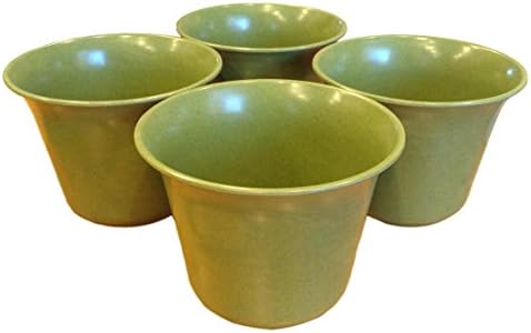 Rosso's International 5-1/2-Inch by 7-1/4-Inch Grass Decorative Biodegradable Bamboo Pot (Pack of 4)