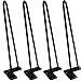 GSM Brands Hairpin Table Legs (Set of 4), Heavy Duty Satin Black Steel Rods for Industrial Design Look (16 Inch)