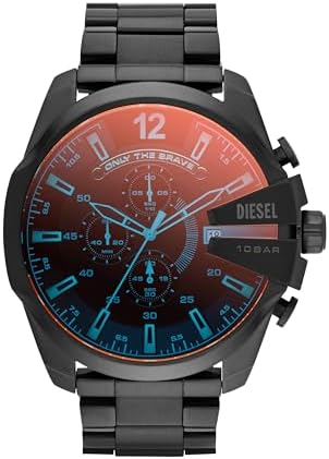 Amazon.com: Diesel Men's Watch, Spiked Stainless Steel Chronograph
