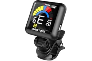 SSLLRETU Guitar Tuner Clip on Rechargeable with Metronome Tone Generator for Guitar Bass Ukulele Violin Banjo Chromatic Wind Instrument, Metronome Tuner for All Instruments