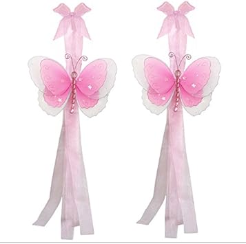 Amazon Com Bugs N Blooms Butterfly Curtain Tiebacks Dark Pink