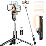 Stable Selfie Stick Tripod with Fill Light, 44 Inch