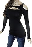 Cold Open Shoulder Cutout Peekaboo Lightweight Cotton New Top Reg & Plus Size